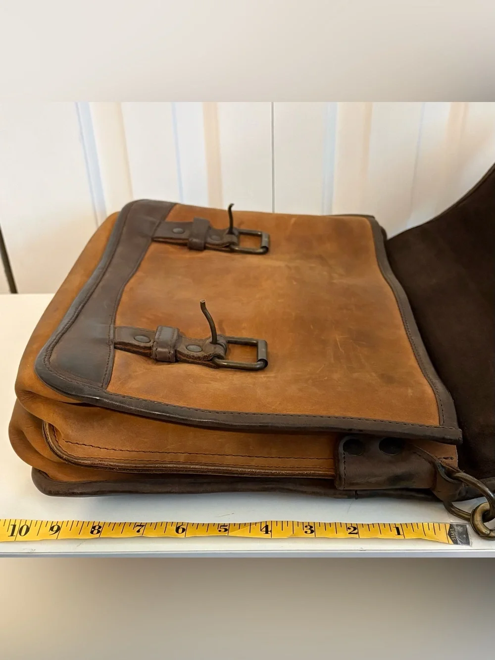 BUFFALO JACKSON TRADING CO. Men’s Roosevelt Leather Briefcase/Messenger Bag EUC